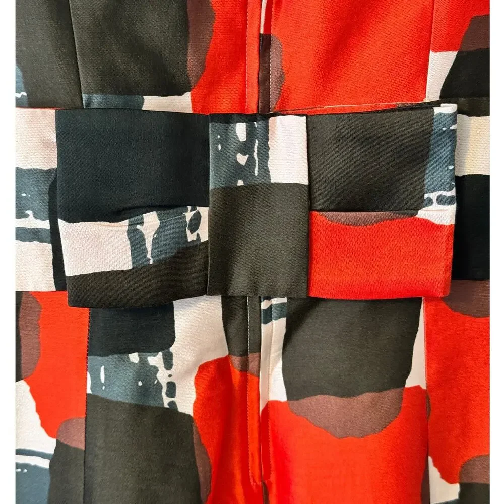 Kate Spade Marti Bow-Back Multi Colored Red Black Dress Womens size 6